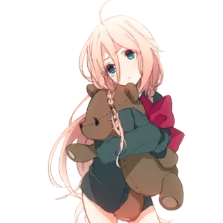 😤 ddab68b8 动漫, 女孩, 泰迪熊, 可爱, 插画 telegram sticker