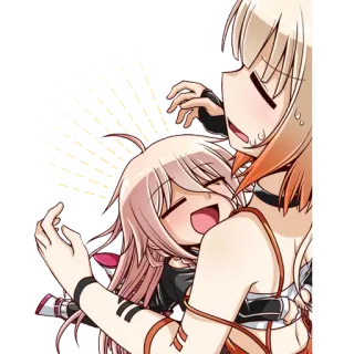 😆 e6cce3a8 动漫, 卡通, 友谊, 拥抱, 漫画, 可爱 telegram sticker