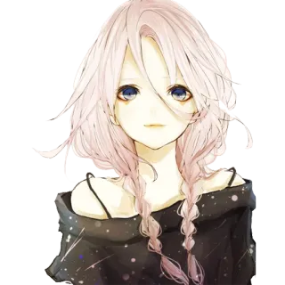 😊 fb75aca2 动漫, 女孩, 肖像, 粉色头发, 插画, 可爱 telegram sticker