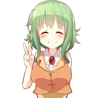 ✌ 021284df Anime, Sticker, Manga, Vredesteken, Leuk telegram sticker