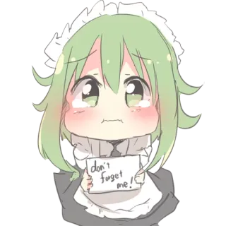 😢 3ed11a92 don't forget me! Anime, Meid, Schattig, Huilend, Kawaii, Vergeten, Verdrietig telegram sticker