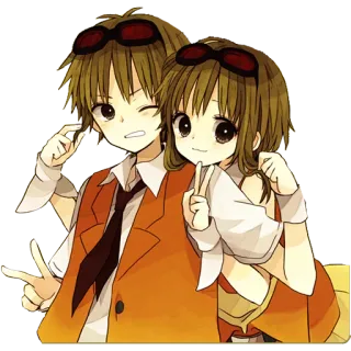 ✌ 7d333205 Anime, Cartoon, Vriendschap, Vredesteken, Anime stijl telegram sticker