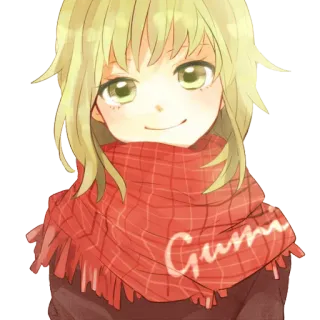 ☺️ fc0b208d Gumi Anime, meisje, sjaal, personage, schattig telegram sticker