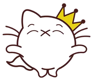 🤔 0d8ddbbf gatto, corona, carino, cartone animato, adesivo, animale, gattino telegram sticker