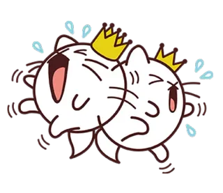 😆 101ac59b gatto, gatti, corona, sudore, carino, cartone animato telegram sticker
