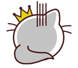 😑 3a910e24 gatto, corona, adesivo, cartone animato, animale telegram sticker