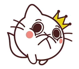 😊 3baa8500 gatto, gattino, corona, carino, animale, adesivo, cartone animato telegram sticker