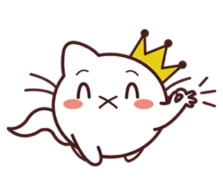 👌 4c1708b1 gatto, corona, carino, kawaii, cartone animato, adesivo telegram sticker