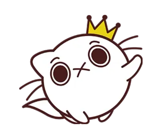 ✋ 577e3c0b sticker, cartone animato, carino, animale, corona, bianco, fantasma, kawaii telegram sticker