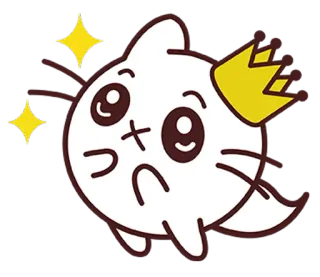 ✨ 6b743617 gatto, animale, carino, kawaii, corona, adesivo, cartone animato telegram sticker
