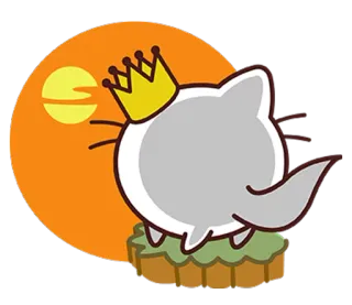☀️ 8f227fe8 gatto, corona, cartone animato, animale, adesivo telegram sticker