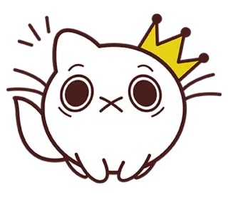 😐 936af0d2 gatto, corona, animale, cartone animato, adesivo, carino, gattino telegram sticker