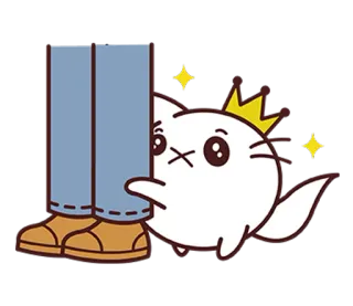 😍 98ff68ee gatto, gattino, corona, gambe, cartone animato, carino telegram sticker