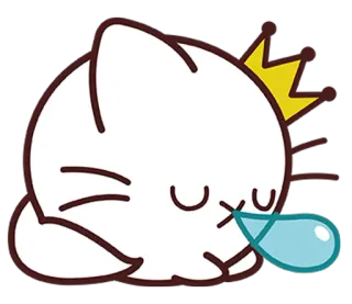 😴 ea0d6b24 gatto, corona, carino, assonnato, cartone animato, animale telegram sticker