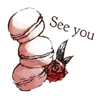 🌹 0cb1e618 See you macarons, permen, hidangan penutup, mawar, selamat tinggal, sampai jumpa telegram sticker