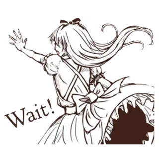 ✋ 5540e314 Wait! Anime, Manga, Tunggu, Gadis, Kartun telegram sticker