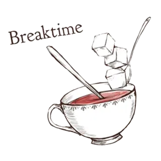 ☕️ 5a3038c1 Breaktime istirahat, teh, gula batu, kopi, cangkir, minuman, minum telegram sticker