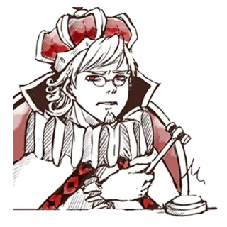 😒 be45e3c2 raja, hakim, pengadilan, mahkota, tongkat, anime, manga telegram sticker