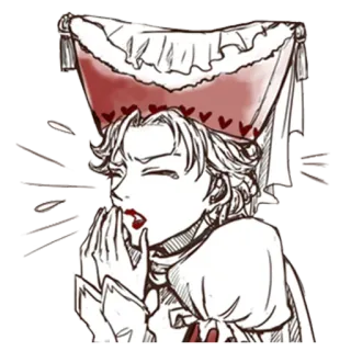 😓 e1545772 wanita, merah, putih, gambar, sketsa, batuk telegram sticker