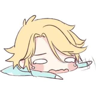😭 34d43421 Cartone animato, Anime, capelli biondi, Chibi, Kawaii, Carino, Esausto telegram sticker