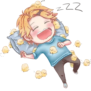 😴 41c065a1 zzz dormire, carino, cartone animato, polli, sognare, assonnato telegram sticker