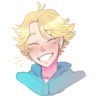 😁 42694cd2 ritratto, ragazzo, illustrazione, cartone animato, sorridente, carino telegram sticker