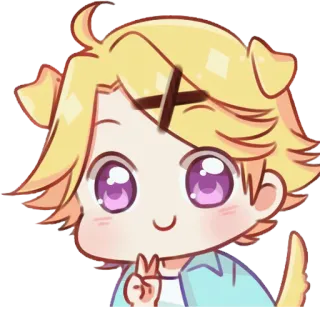 😊 c52e5be0 cartone animato, cane, chibi, carino, adesivo, segno di pace telegram sticker