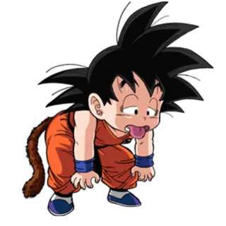 😓 096410a2 Goku Dragon Ball Аниме, Гоку, Драгонболл, Измученный, Мультфильм, Уставший, Высунутый язык whatsapp sticker