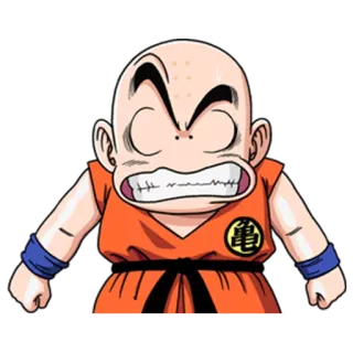 😬 21435fea Krillin Dragon Ball Аниме, Драгонболл, Криллин, Мультфильм, Персонаж, Злой whatsapp sticker
