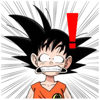❗️ 939045a2 Goku Dragon Ball аниме, драгонболл, гоку, смешной, мультфильм, в шоке whatsapp sticker