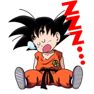 😪 98d630d7 Goku Dragon Ball Гоку, Драгон Болл, аниме, мультфильм, спящий, уставший whatsapp sticker