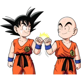 🤛 a82ac906 Goku Dragon Ball dragon ball, гоку, криллин, аниме, удар кулаком, друзья whatsapp sticker