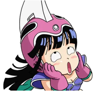 😲 ad903003 Chi-Chi Dragon Ball аниме, Dragon Ball, Чи-Чи, шлем, мультфильм whatsapp sticker