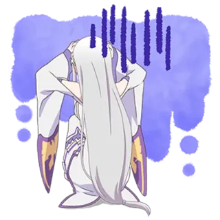 😱 8b7d03b6 Echidna Re:Zero Anime, Echidna, Re:Zero, Triste, Capelli Bianchi, Donna, Strega whatsapp sticker