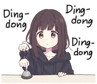 😶 f1da3a6b Ding-dong Ding-dong Ding-dong gadis, anime, lonceng, imut, kartun, ding-dong telegram sticker