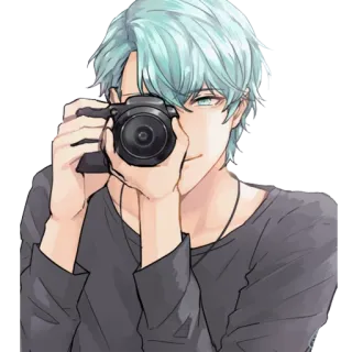 📷 15c8fa90 アニメ, マンガ, キャラクター, 写真, カメラ, 少年, ポートレート telegram sticker