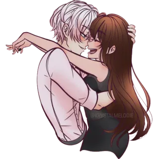❤️ 0a926a0e @KRYSTALMELODIE อนิเมะ, คู่รัก, กอด, โรแมนติก, รัก telegram sticker