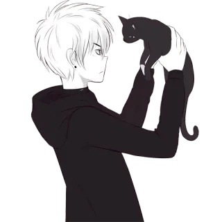 😺 20cfccff อนิเมะ, แมว, สัตว์เลี้ยง, เด็กผู้ชาย, มังงะ, แมวดำ telegram sticker