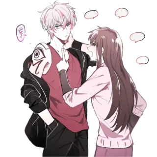 😤 6247c79e อนิเมะ, การ์ตูน, คู่รัก, ดิจิทัลอาร์ต, ภาพประกอบ telegram sticker