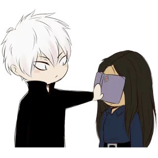 ☹️ 6fda5c78 จิบิ, อนิเมะ, การ์ตูน, น่ารัก, ความสัมพันธ์ telegram sticker