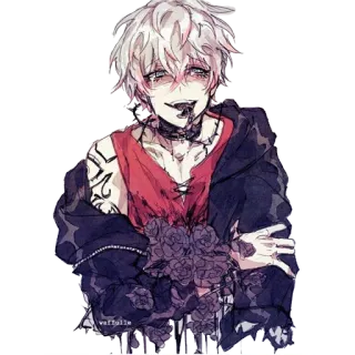 🙂 88e98e75 อนิเมะ, โกธิค, อีโม, รอยสัก, ดอกไม้, มืด, ศิลปะ, ตัวละคร telegram sticker