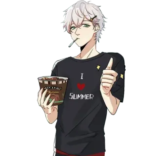 👍 a94c4bf1 I ❤️ Summer ตัวละคร, ไอศกรีม, ฤดูร้อน, เสื้อยืด, น่ารัก telegram sticker