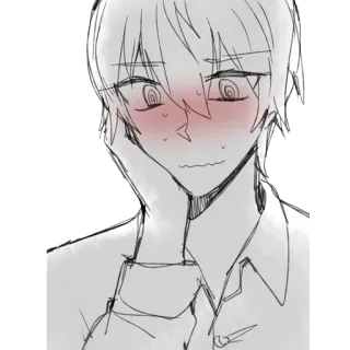 😳 ad4cc203 อนิเมะ, แก้มแดง, น่ารัก, ภาพวาด, มังงะ, สเก็ตช์ telegram sticker