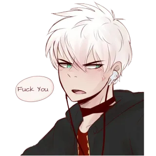 🖕 bb85f045 Fuck You. อนิเมะ, เด็กผู้ชาย, ทัศนคติ, คำหยาบ, ก้าวร้าว telegram sticker