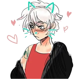 😽 c2fd6454 แมว, หัวใจ, ภาพวาด, อนิเมะ, คาวาอิ, สติกเกอร์ telegram sticker