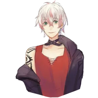 😊 d10631c5 อนิเมะ, ผู้ชาย, เสื้อสีแดง, รอยสัก, โชกเกอร์, เสื้อแจ็คเก็ต telegram sticker