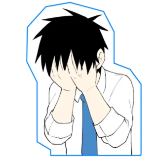 🙈 143f85d4 tristeza, dibujo animado, ansiedad, desesperación, cubrirse la cara, emoción, molesto whatsapp sticker