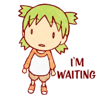 🙂 148925fa I'M WAITING アニメ, 女の子, 待ち, 可愛い, 漫画 whatsapp sticker