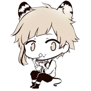 😗 5e188e78 Anime, Chibi, Süß, Tierohren, Essen, Kawaii whatsapp sticker