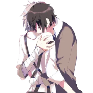 ❤️ 02b789ae 动漫, 拥抱, 情绪, 插画 telegram sticker